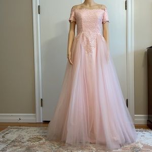 Embroidered A-line ball gown